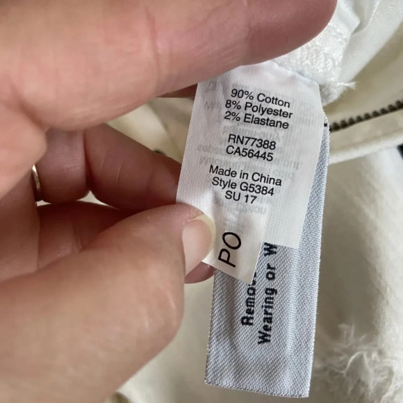 NWT Madewell Off White High Riser Skinny Crop size 27 Distressed Raw Hem - Picture 9 of 9